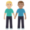 Men Holding Hands- Medium-Light Skin Tone- Medium Skin Tone emoji on Emojione